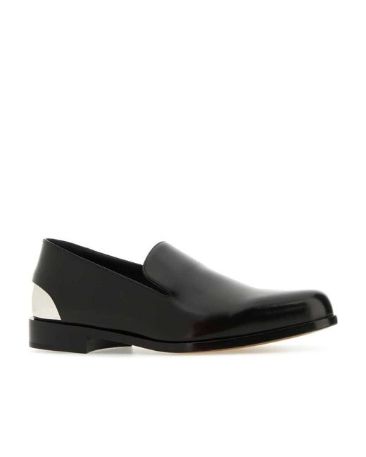 Alexander McQueen Black Round-Toe Slip-On Loafers for men