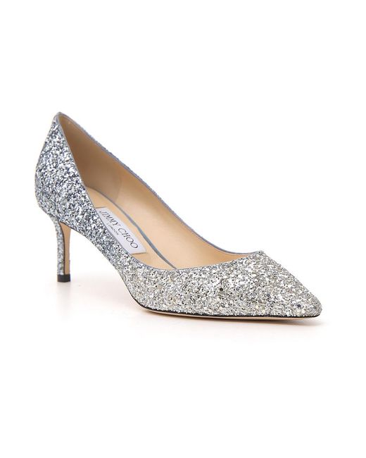 Jimmy Choo White Romy60 Pointed Heels