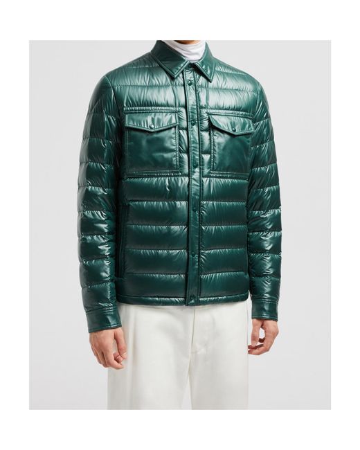 Moncler Green Chambly Down Shirt Jacket for men