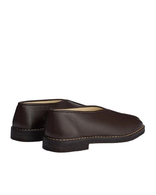 Lemaire Brown Piped Crepe Slippers for men