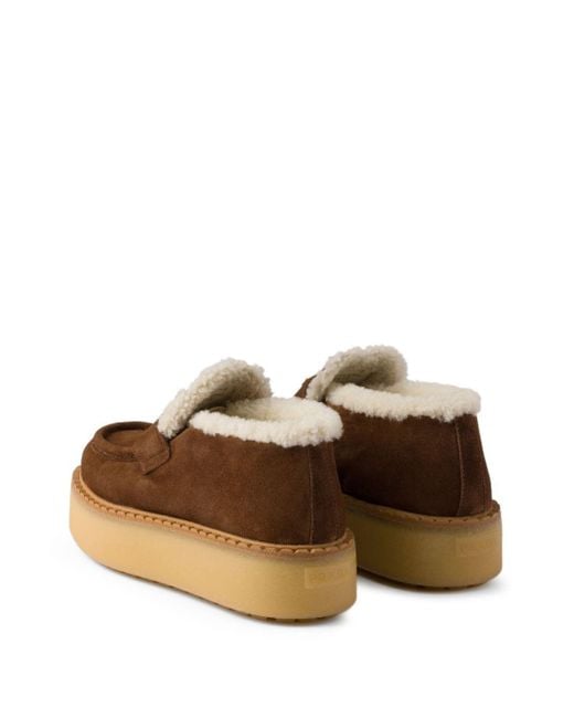 Prada Brown Suede Loafers