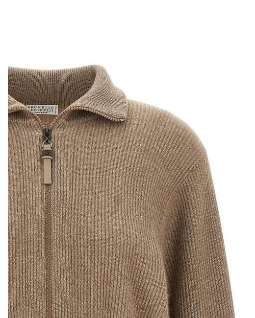 Brunello Cucinelli Natural 'Sparkling' Cardigan