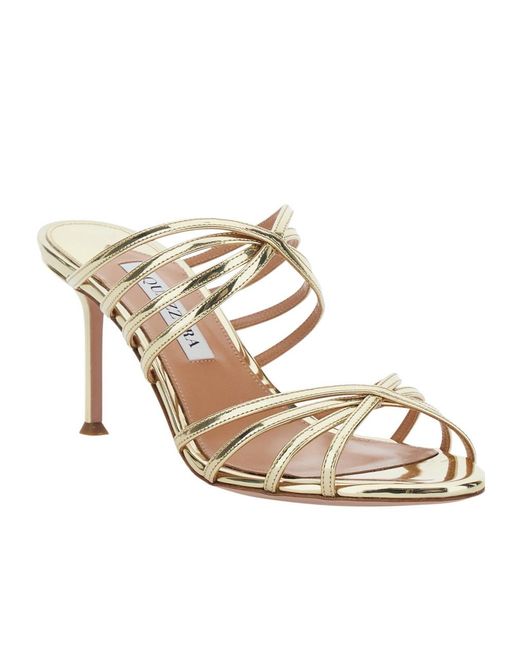 Aquazzura Metallic Heeled Sandals