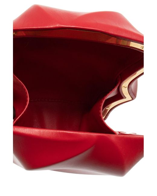 Bottega Veneta Red Bv Whirl Clutch Bag