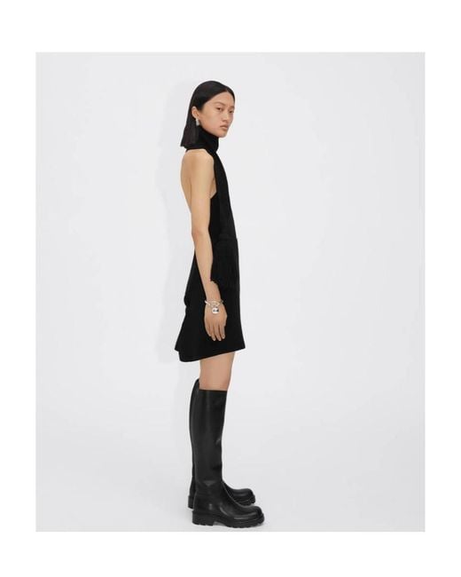 Bottega Veneta Black Wraparound Neck Tassel Embellished Top