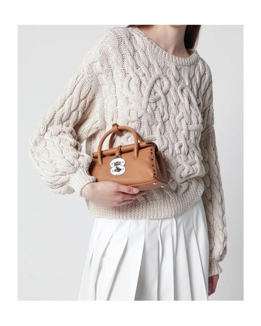 Zanellato Brown Top Handle Shoulder Bag
