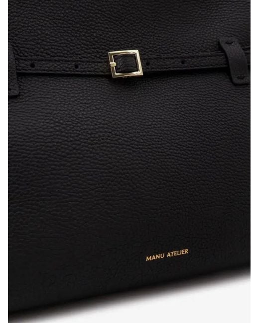 MANU Atelier Black Le Cambon 35 Buckle Detailed Tote Bag