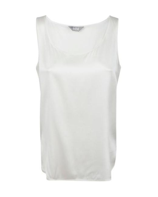 Max Mara White Pan Sleeveless Top