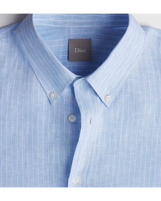 Dior Blue Iviera Shirt With Embroidery for men