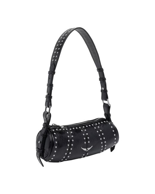 Zadig & Voltaire Black Le Roudoudou Studded Zipped Shoulder Bag