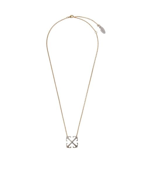 Off-White c/o Virgil Abloh White Arrow Logo Engraved Necklace