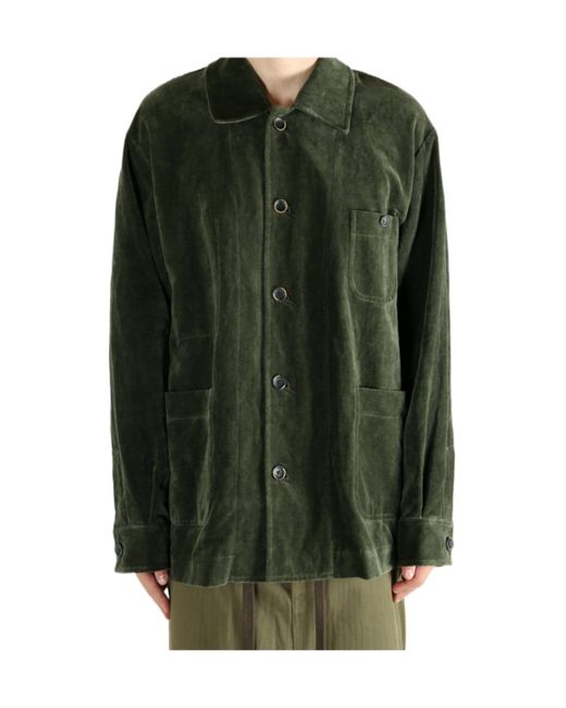 Uma Wang Green Long-Sleeved Casual Jacket for men