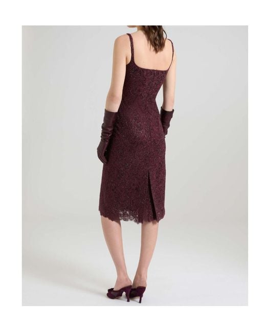 Ermanno Scervino Purple Below-The-Knee Sheath Dress