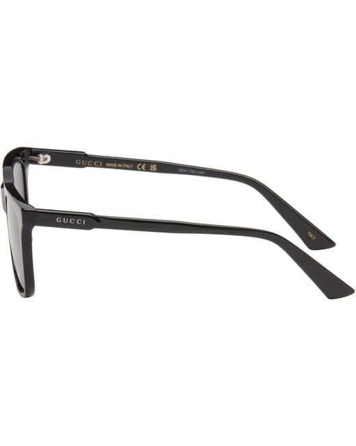 Gucci Black Eyewear Rectangle Frame Sunglasses for men