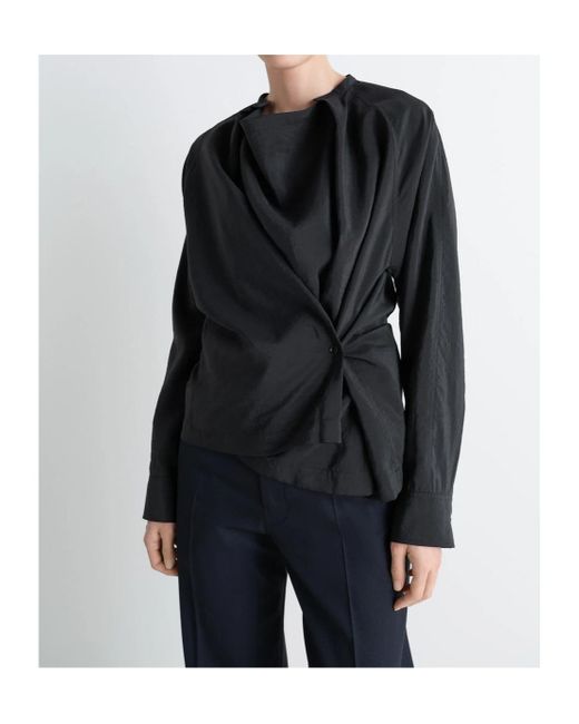 Lemaire Black Long-Sleeved Twisted Top
