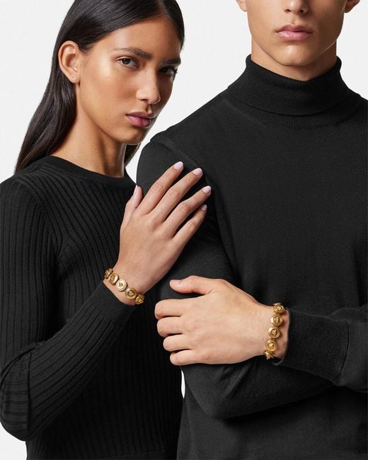 Versace Metallic Tribute Medusa Clasp Fastened Chained Bracelet for men