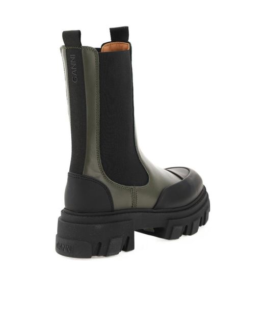 Ganni Black Slip-On Boots