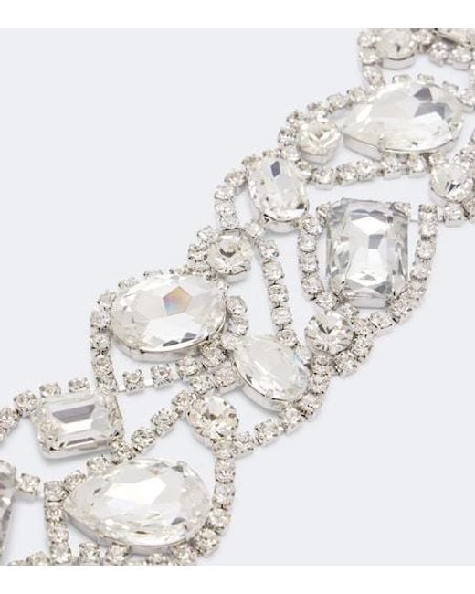 Magda Butrym White Crystal-Embellished Necklace
