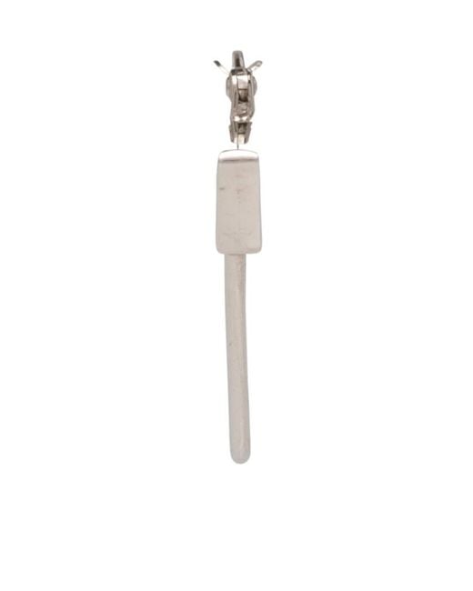 Prada White Symbole Single Earring for men