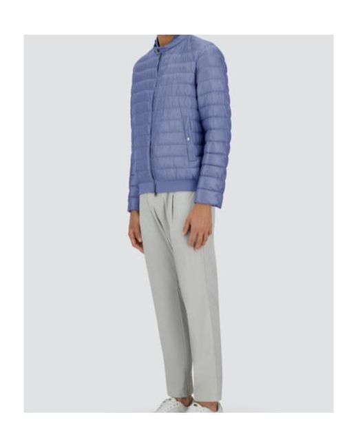 Herno Blue Quilted Zip-Front Jacket for men