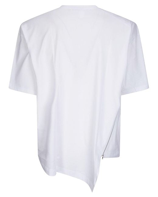 Comme des Garçons White Comme Des Garçons Shirt Zip Detailed T-Shirt for men