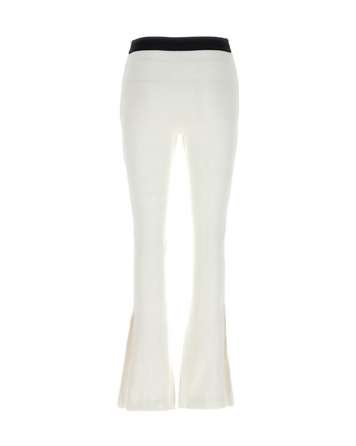 Sacai White Pleated Cropped Trousers