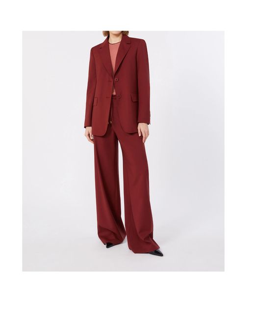 Max Mara Red Drawstring Casual Pants