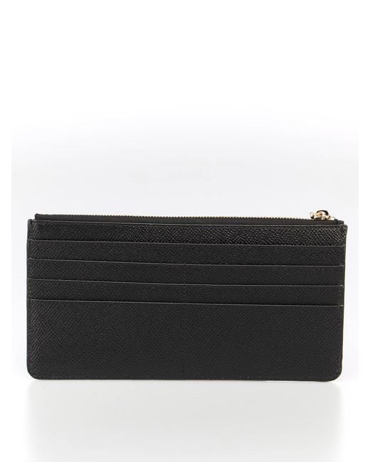 Dolce & Gabbana Black Logo Plaque Zipped Cardholder