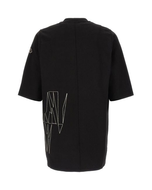 Moncler Black Moncler Rick Owens Crewneck Short-Sleeved T-Shirt for men