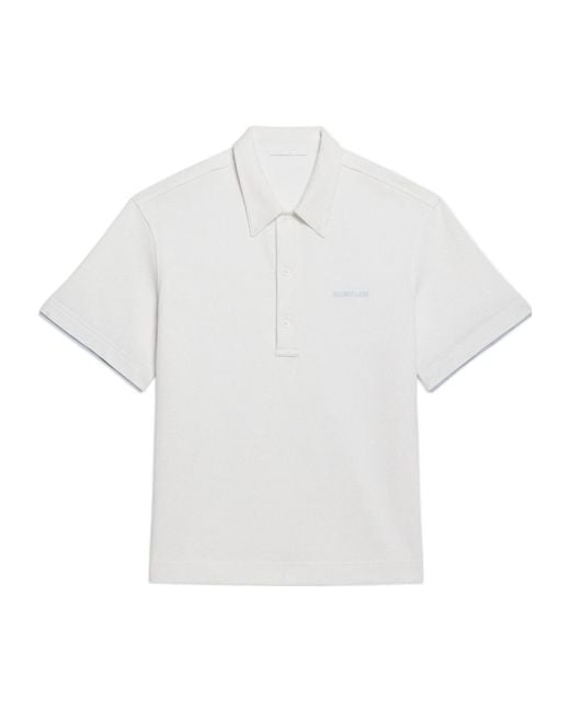 Helmut Lang White Short-Sleeved Polo Shirt for men