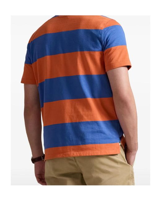 Polo Ralph Lauren Orange Striped Rugby Polo Shirt for men