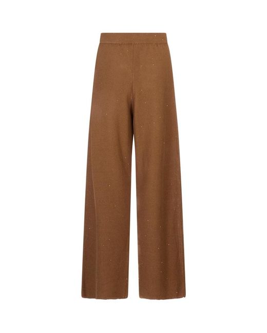Fabiana Filippi Brown Casual Pants With Elastic Waist