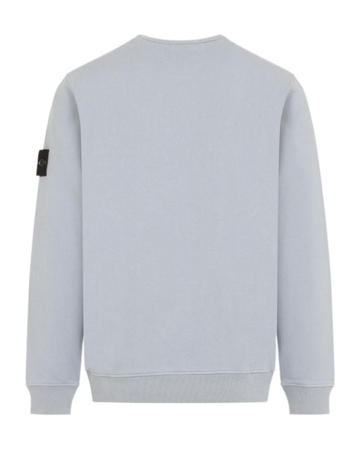 Stone Island Blue Compass Patch Zip-Up Hoodie for men