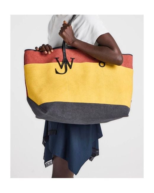 J.W. Anderson Yellow Xl Anchor Canvas Leather Tote