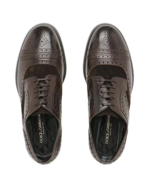 Dolce & Gabbana Brown Lacing Business Casual Shoes for men