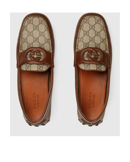 Gucci Interlocking G Driving Shoes in Brown for Men | Lyst display picture 1