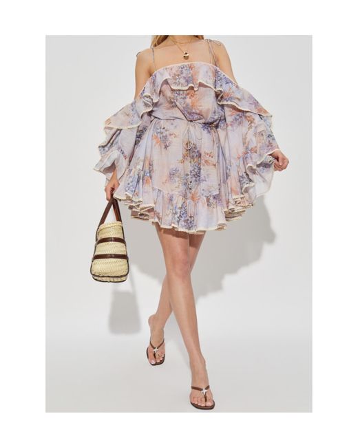 Zimmermann Pink Cascadian Wait-Tie Belt Mini Dress