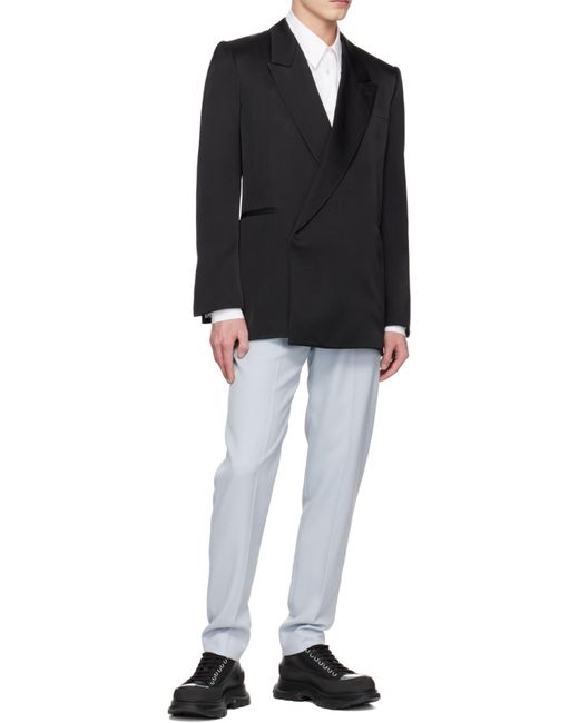 McQueen Black Double Breasted Tailored Blazer for men