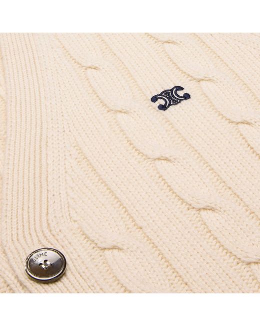 Céline Natural Cable-Knit Triomphe Cardigan for men