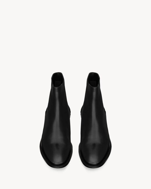 Saint Laurent Black Leather Adrien Chelsea Boots for men