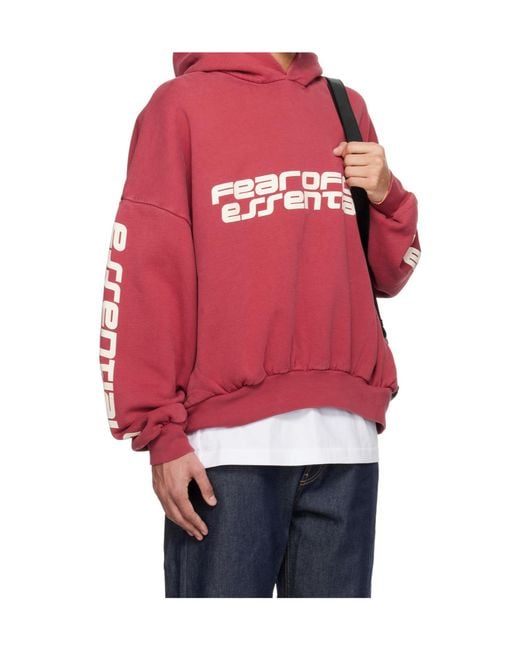 Fear Of God Red Logo Hoodie for men