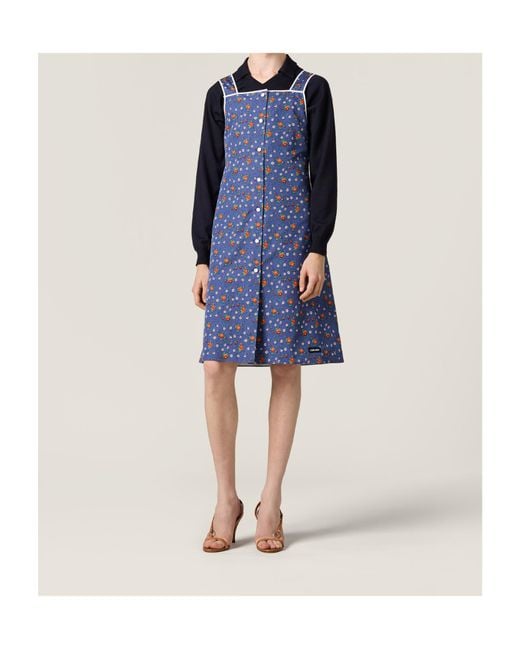 Miu Miu Blue Poplin Dress