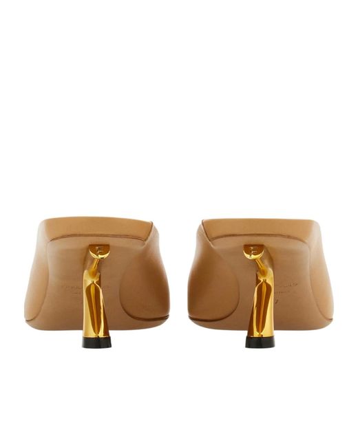 Ferragamo Natural Square-Toe Mules