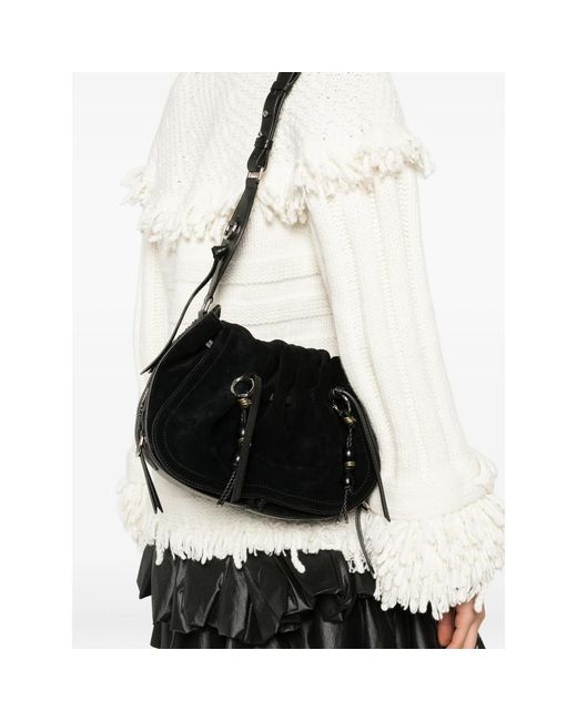 Isabel Marant Black Bolton Suede Shoulder Bag