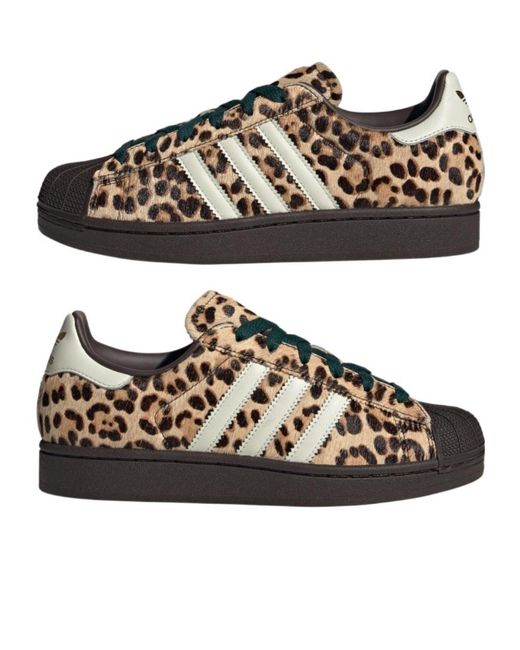 Adidas Originals Brown Leopard Lace Up Sneakers