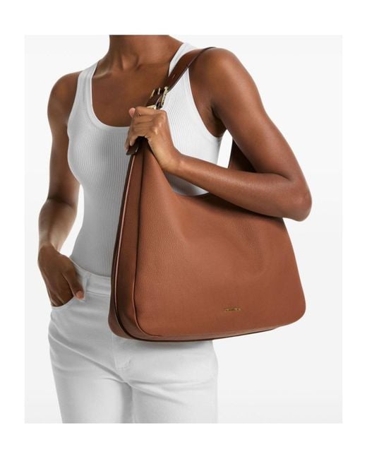 MICHAEL Michael Kors Brown Nolita Large Pebbled Leather Hobo Shoulder Bag