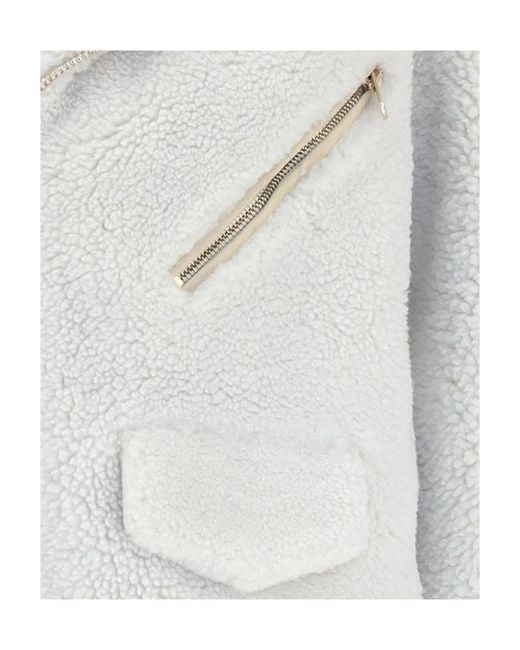 Chloé Gray Shearling Biker Jacket