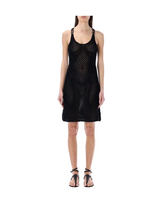 Chloé Black Chloé Crochet Sleeveless Mini Dress