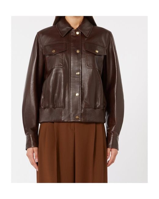 Max Mara Brown Studio Biada Buttoned Jacket