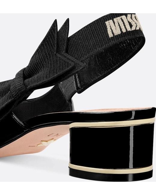 Dior Black Christian Bow Detailed Slingback Pumps